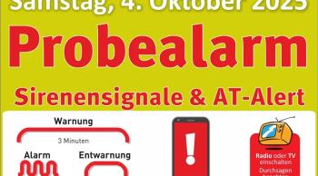 Zivilschutz-Probealarm am 4. Oktober 2025